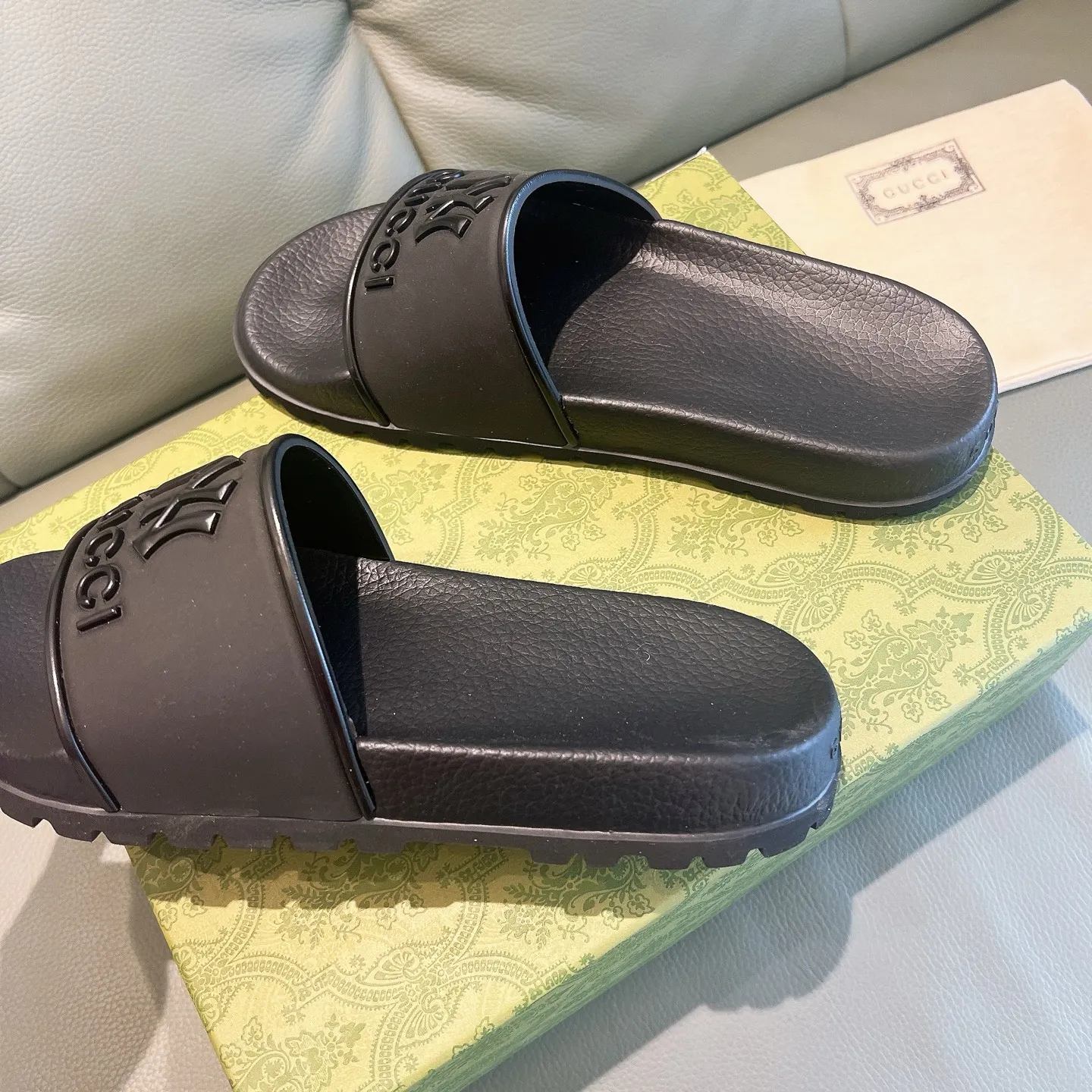 Men's Men's Shoes 130🐮🐮Gucci Gucci Slippers Gucci 2024 latest beach sandals slippers Original molding double G LOGO Original molding consistent Outsole: Men's Men's Shoes u double-layer outsole Size: 35-46